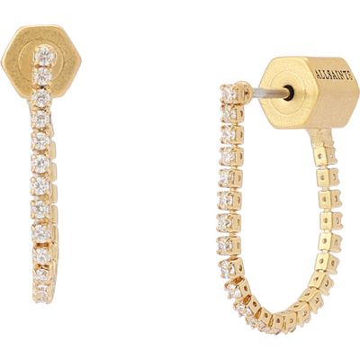 AllSaints AllSaints Crystal Front-to-Back Hoop Earrings