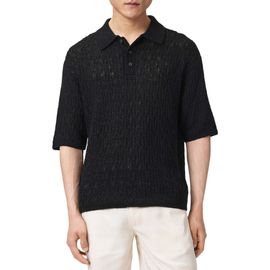 AllSaints AllSaints Cyclone Textured Short Sleeve Polo