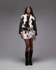 AllSaints AllSaints dapple cow hide mini skirt in cream-Multi - 2