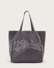 AllSaints AllSaints Decent logo large canvas tote bag in washed black - 1