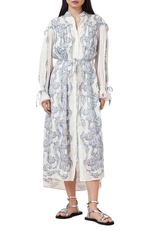 AllSaints AllSaints Delphine Long Sleeve Linen & Silk Shirtdress