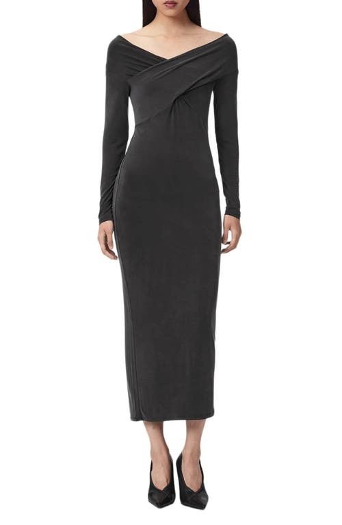 AllSaints AllSaints Delta Off the Shoulder Long Sleeve Maxi Dress