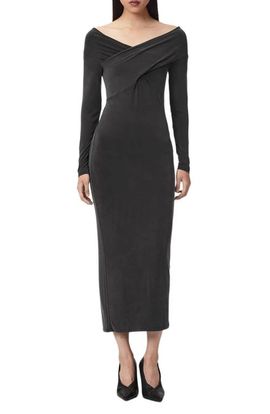 AllSaints AllSaints Delta Off the Shoulder Long Sleeve Maxi Dress