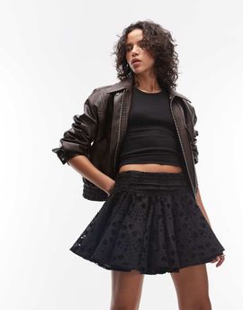 AllSaints AllSaints Dotty lace mini skirt in black