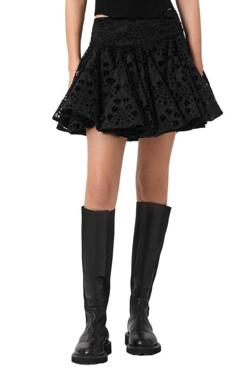 AllSaints AllSaints Dotty Pleated Eyelet Miniskirt