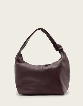 AllSaints AllSaints Effie knot large leather shoulder bag in burgundy-Red