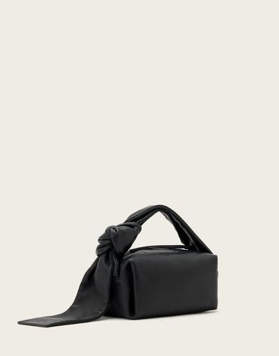 AllSaints AllSaints Effie knot leather micro shoulder bag in black