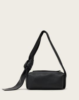 AllSaints AllSaints Effie knot leather shoulder bag in black