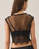 AllSaints AllSaints Eliza Sheer Mesh + Lace Cropped Tank Top in Black, Women's at Urban Outfitters - 4
