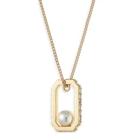 AllSaints AllSaints Ellie Hex Faux Pearl Square Pendant Necklace