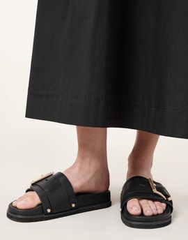 AllSaints AllSaints Ellie studded leather slides in black