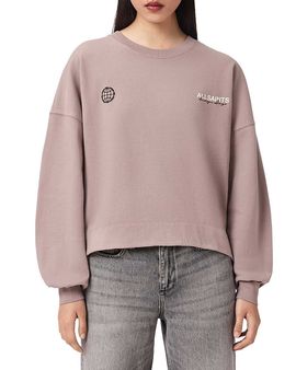 Allsaints Allsaints Emblem Lila Sweatshirt