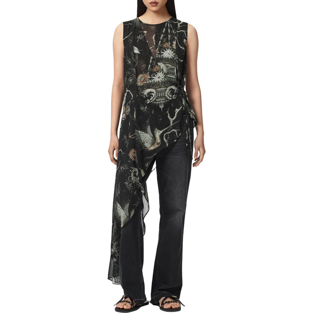 AllSaints AllSaints Enola Asymmetric Tie Waist Top