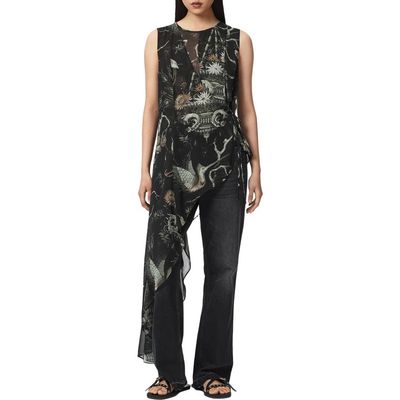 AllSaints AllSaints Enola Asymmetric Tie Waist Top