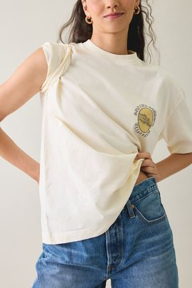 AllSaints AllSaints Etta Sun City Graphic Oversized Tee in White, Women's at Urban Outfitters