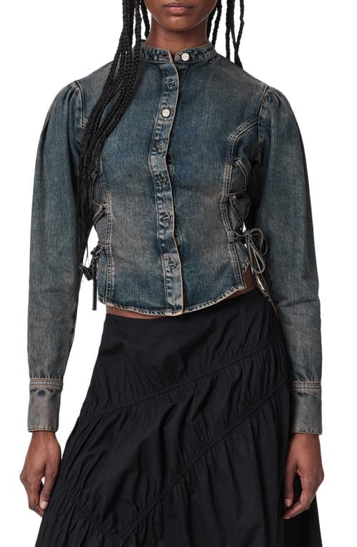AllSaints AllSaints Evanna Tie Side Denim Shirt