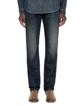Allsaints Allsaints Faded Cotton Slim Straight Fit Jeans in Tinted Dark Indigo