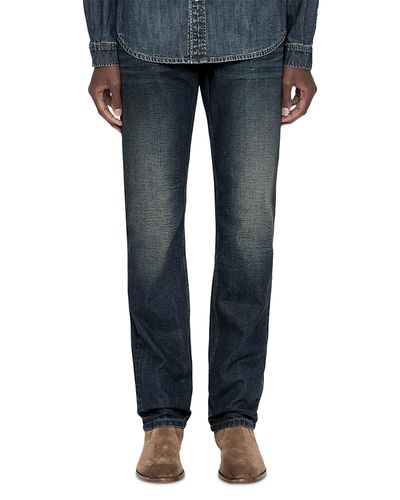 Allsaints Allsaints Faded Cotton Slim Straight Fit Jeans in Tinted Dark Indigo