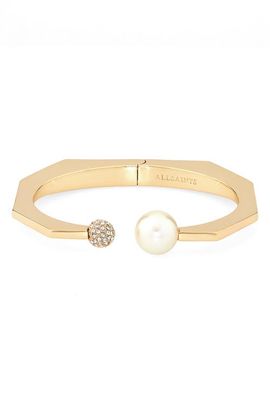 AllSaints AllSaints Faux Pearl and Pavé Hinge Cuff