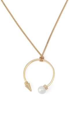 AllSaints AllSaints Faux Pearl Spike Pendant Necklace