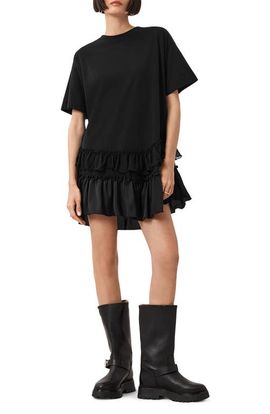 AllSaints AllSaints Feyre Ruffle Tiered Cotton T-Shirt Minidress