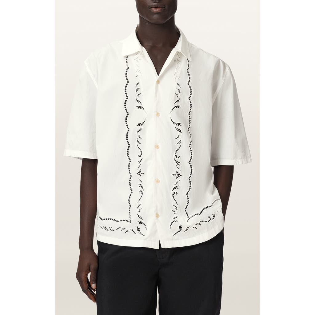AllSaints AllSaints Field Eyelet Detail Short Sleeve Button-Up Shirt