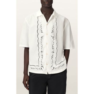 AllSaints AllSaints Field Eyelet Detail Short Sleeve Button-Up Shirt