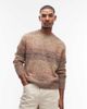 AllSaints AllSaints Finch crew neck knit sweater in brown stripe - 1