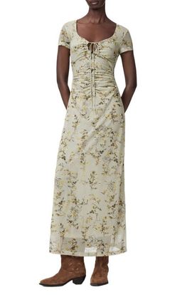 AllSaints AllSaints Gabby Floral Print Mesh Maxi Dress