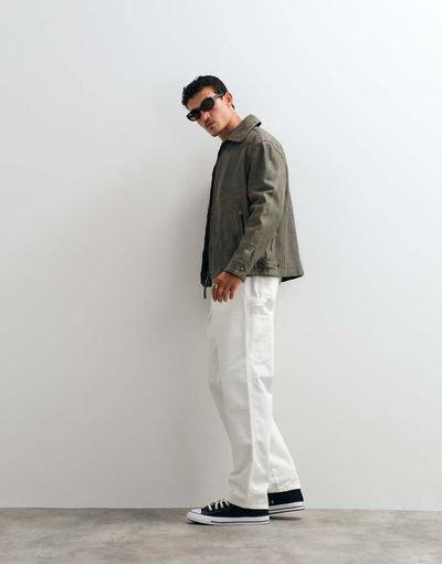 AllSaints AllSaints Garrison zip up leather jacket in washed brown