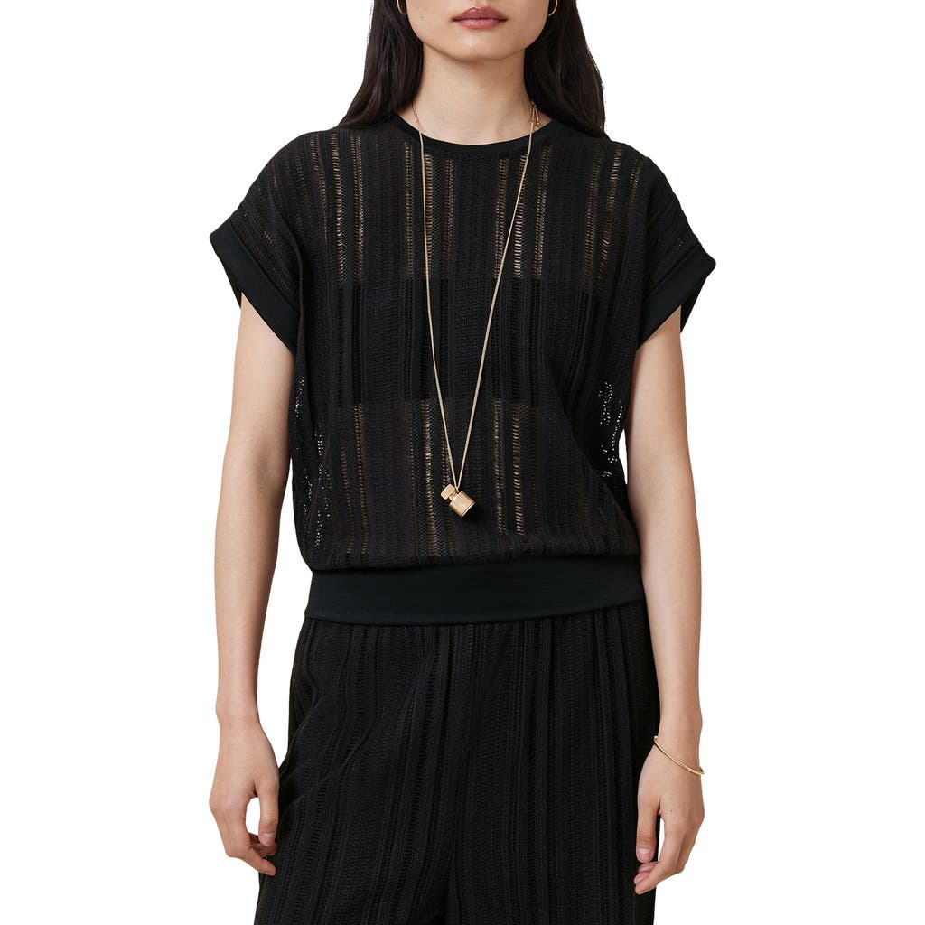 AllSaints AllSaints Giana Open Stitch Short Sleeve Sweater