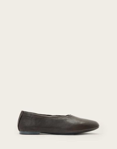 AllSaints AllSaints Hailee leather ballet flats in dark brown