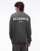 AllSaints Allsaints halcyon crew neck sweatshirt in khaki green - 1