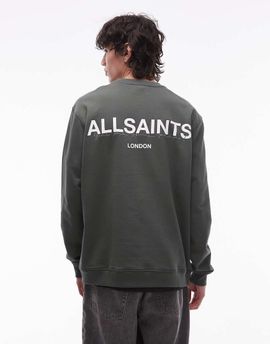 AllSaints Allsaints halcyon crew neck sweatshirt in khaki green