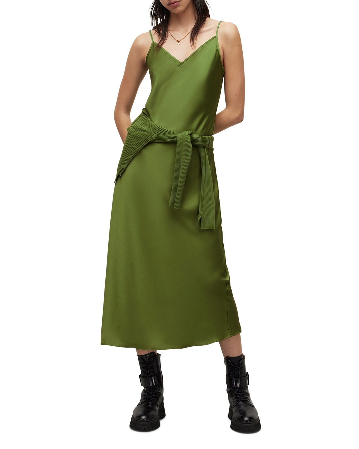 all saints silk dress with sweater AllSaints 'arta' Dress & Sweater Set in Brown