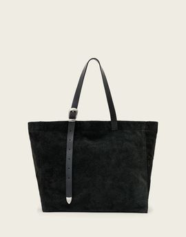 AllSaints AllSaints Haven leather suede tote in black