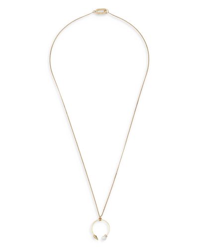 Allsaints Allsaints Hazel Imitation Pearl Spike Pendant Necklace, 26-28