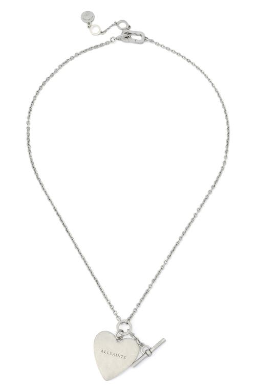 AllSaints AllSaints Heart Charm Chain Link Necklace