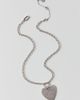AllSaints AllSaints Heart Charm Necklace in Silver, Women's at Urban Outfitters - 1