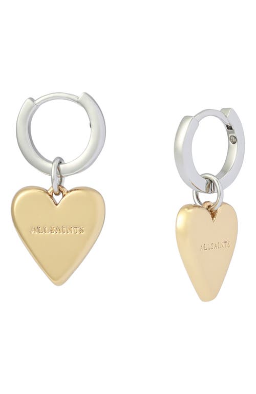 AllSaints AllSaints Heart Drop Huggie Hoop Earrings