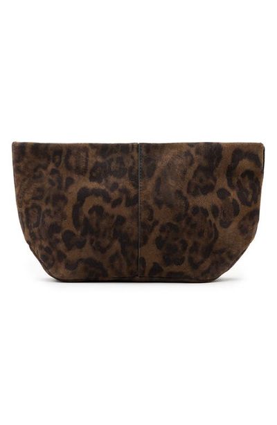 AllSaints AllSaints Hex Leopard Suede East/West Pouch