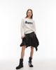 AllSaints AllSaints Hitch Lea ruffle leather mini skirt in black - 1