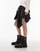 AllSaints AllSaints Hitch Lea ruffle leather mini skirt in black - 3