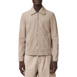 AllSaints AllSaints Hockley Debossed Animal Print Suede Jacket