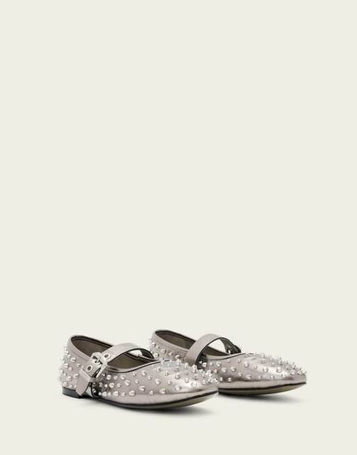AllSaints Allsaints Holly stud ballet flats in silver-Gray