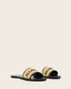 AllSaints AllSaints Hoxton textured one strap logo sandals in black/natural brown - 1