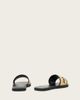AllSaints AllSaints Hoxton textured one strap logo sandals in black/natural brown - 3