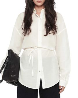 Allsaints Allsaints Ilana Cotton & Silk Tie Waist Shirt