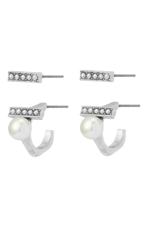 AllSaints AllSaints Imitation Pearl Bar Earrings