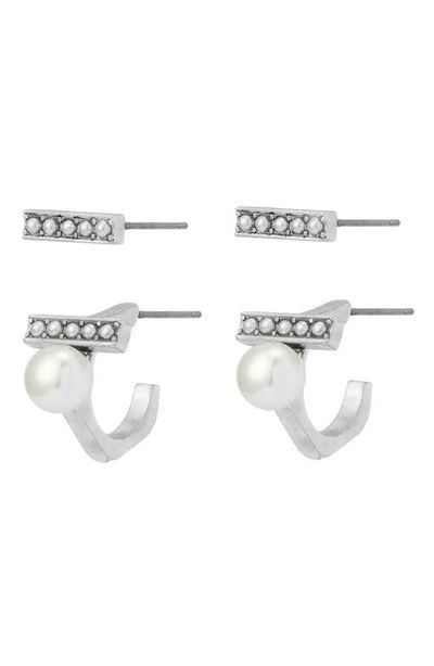 AllSaints AllSaints Imitation Pearl Bar Earrings